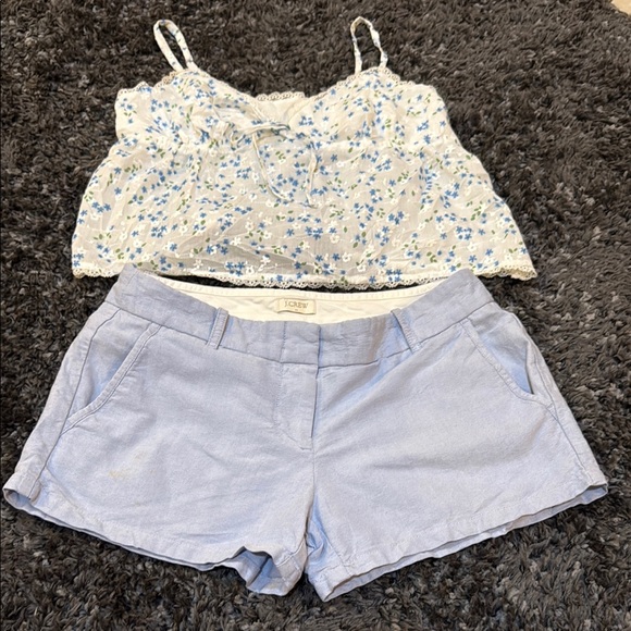 J. Crew Blue Bermuda Shorts Relaxed Fit Cotton Blend - Picture 2 of 5